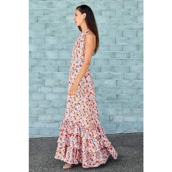 Agua by Agua Bendita Magnolia La Fania Atardecer Maxi Dress XS - Picture 4 of 13